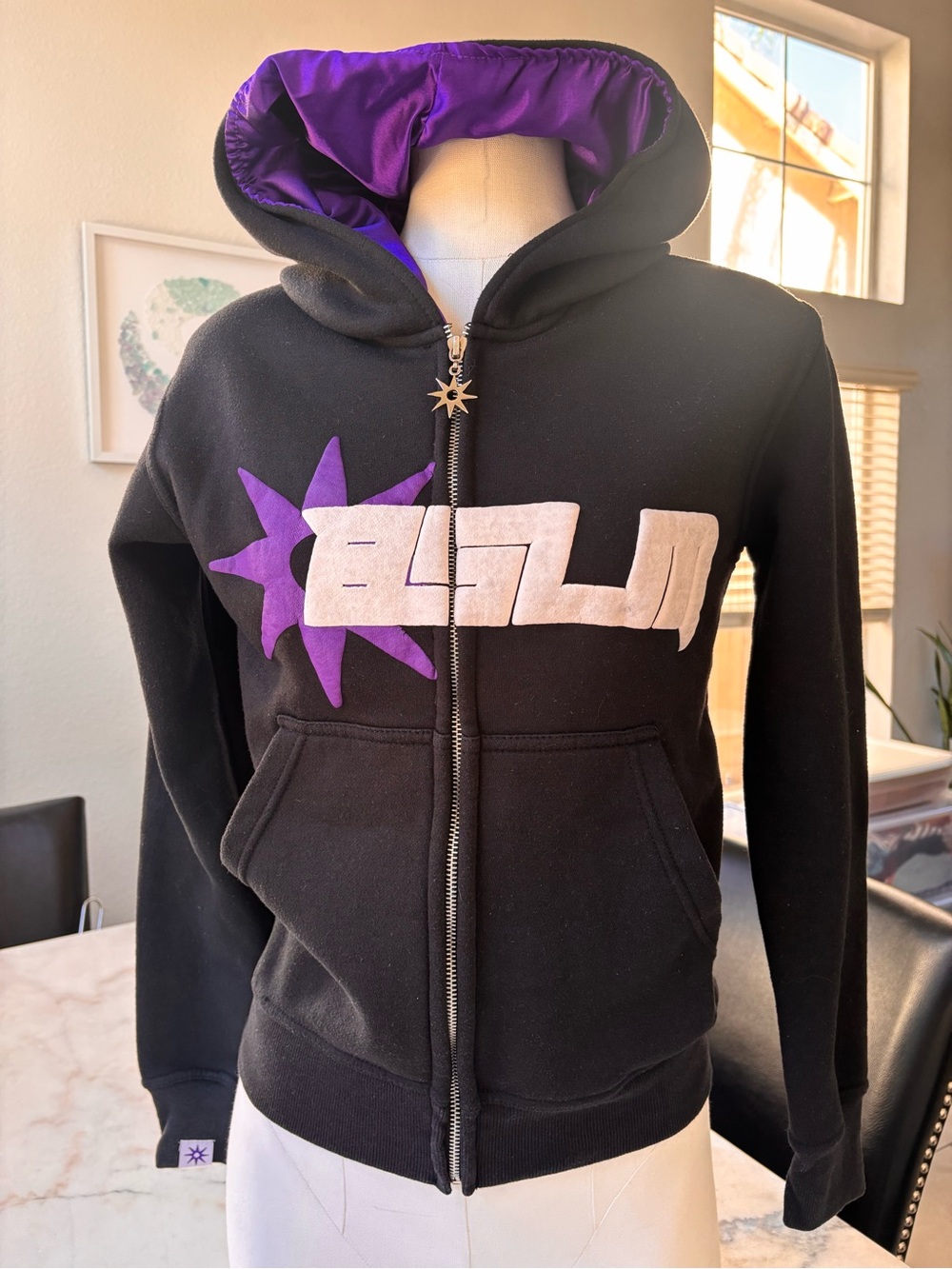 BSLM Black & Purple Full-Zip Hoodie Jacket by
